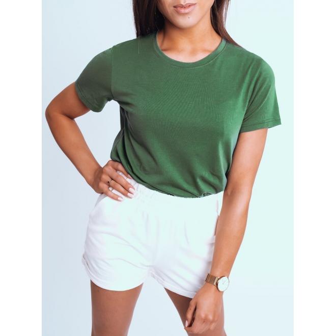 Zelené klasické tričko s krátkým rukávem pro dámy