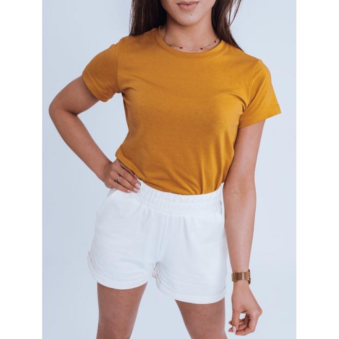 Klasické dámské tričko khaki barvy s krátkým rukávem