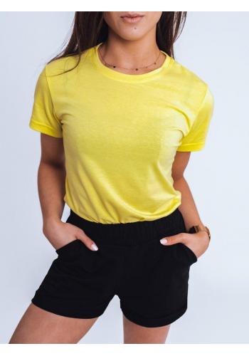 Dámské klasické tričko s krátkým rukávem v světle žluté barvě