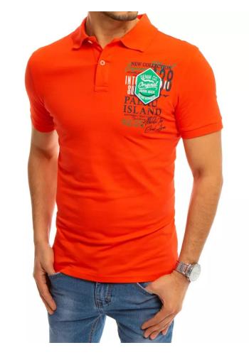 Oranžová sportovní polokošile s potiskem pro pány