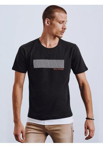 Klasické pánské tričko černé barvy s potiskem
