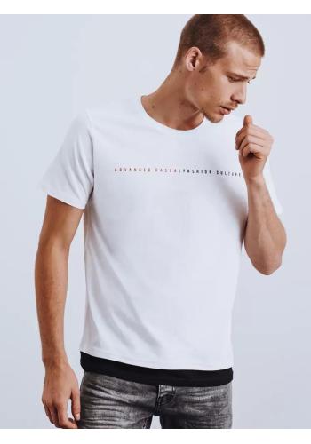 Pánské módní tričko s potiskem v bílé barvě