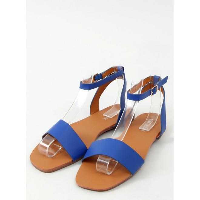 Modré minimalistické sandály se zlatým řetízkem pro dámy