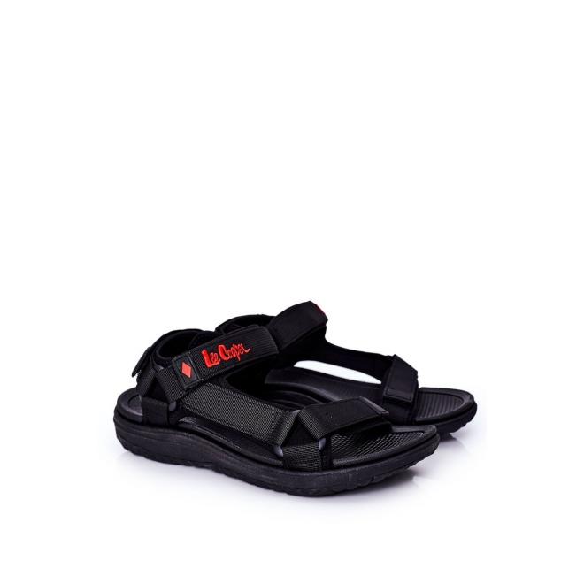 Černé sportovní sandály Lee Cooper se suchým zipem pro pány