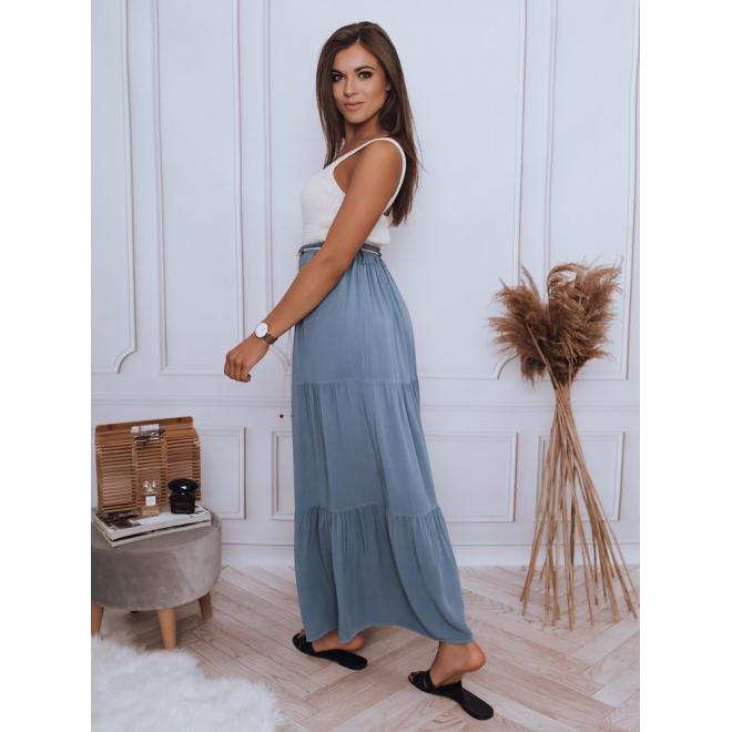 Maxi dámská sukně světle modré barvy s gumičkou v pase