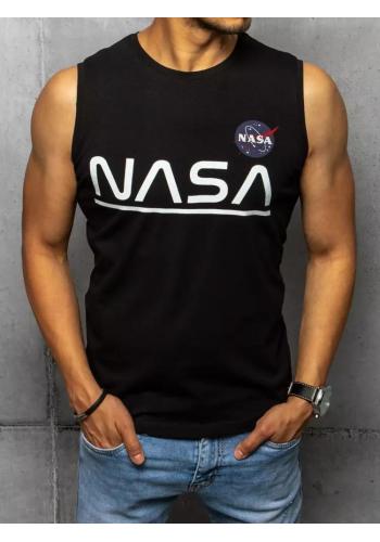Černé módní tričko s potiskem NASA pro pány