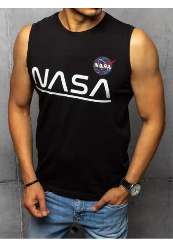 Černé módní tričko s potiskem NASA pro pány