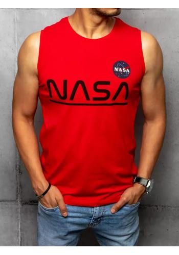Pánské módní triko s potiskem NASA v červené barvě