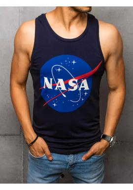 Letní pánské tričko tmavě modré barvy s potiskem NASA