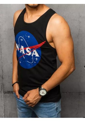 Pánské letní tričko s potiskem NASA v černé barvě