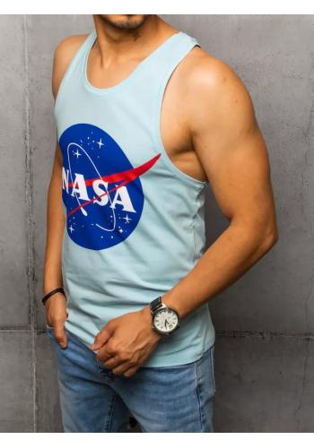 Pánské letní tričko s potiskem NASA v světle modré barvě