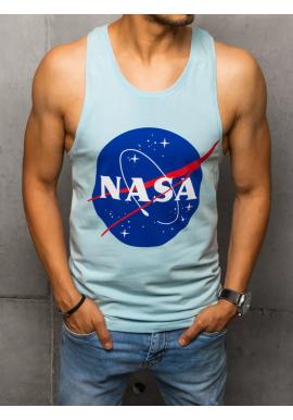 Pánské letní tričko s potiskem NASA v světle modré barvě