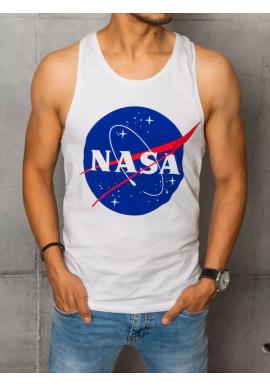 Bílé letní tričko s potiskem NASA pro pány