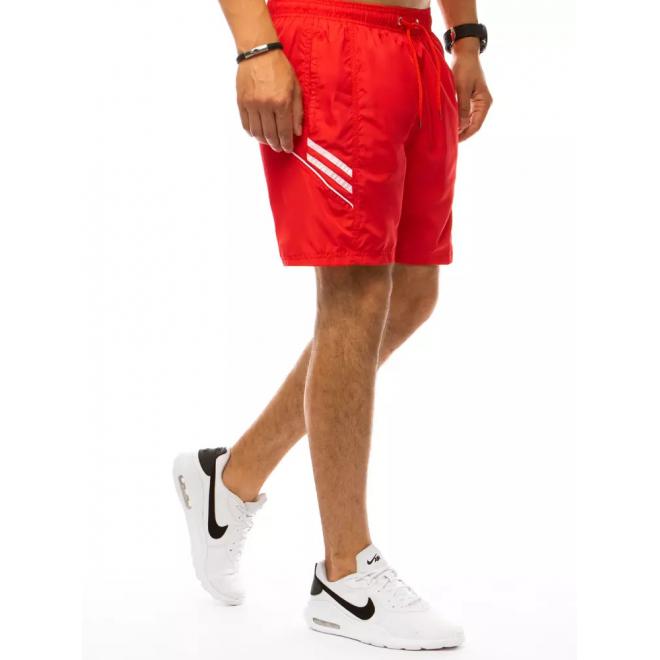 Plavecké pánské šortky červené barvy s kontrastními prvky