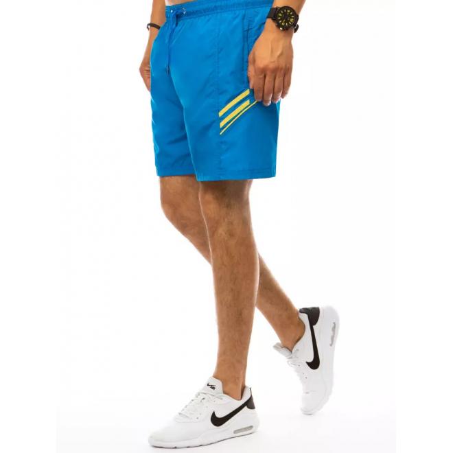 Pánské plavecké šortky s kontrastními prvky v světle modré barvě