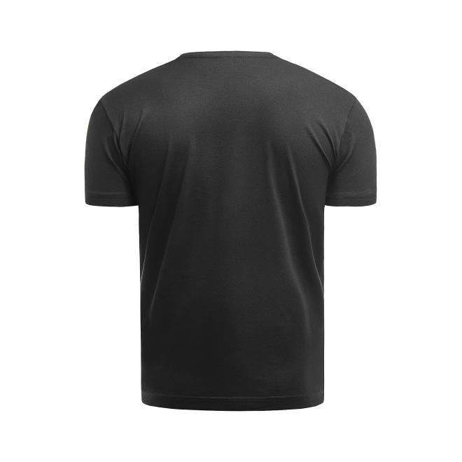 Pánské klasické tričko s potiskem v černé barvě