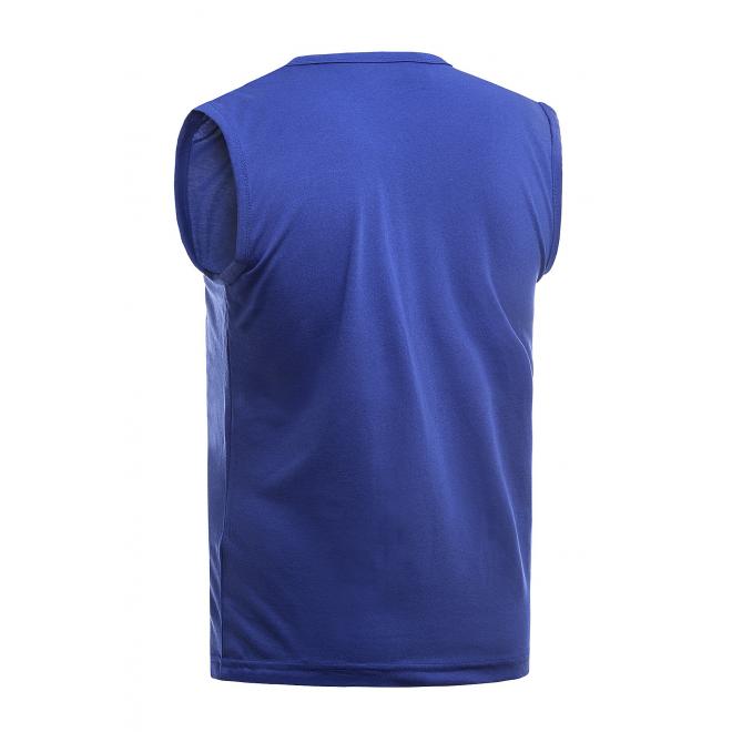 Bavlněné pánské tričko modré barvy s potiskem