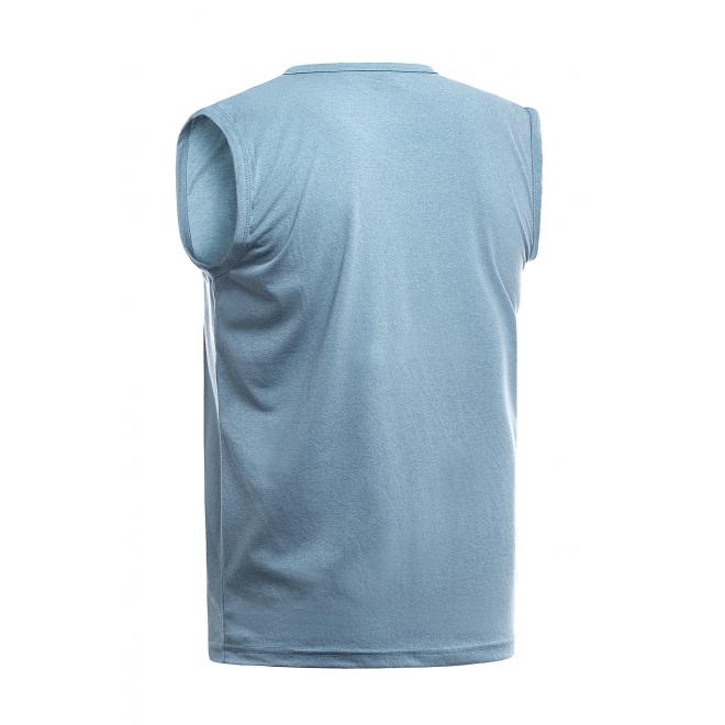 Pánské bavlněné tričko s potiskem v světle modré barvě
