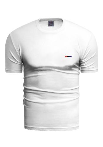 Pánské bavlněné tričko s krátkým rukávem v bílé barvě