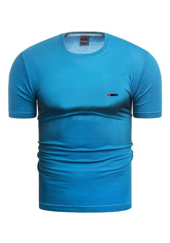 Bavlněné pánské trička světle modré barvy s krátkým rukávem