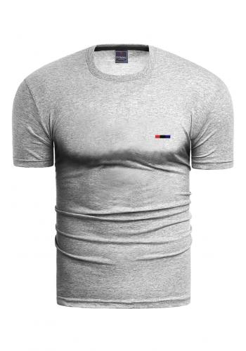 Pánské bavlněné tričko s krátkým rukávem v šedé barvě