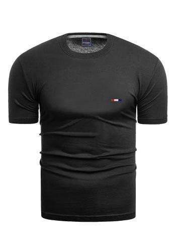 Pánské bavlněné tričko s krátkým rukávem v černé barvě