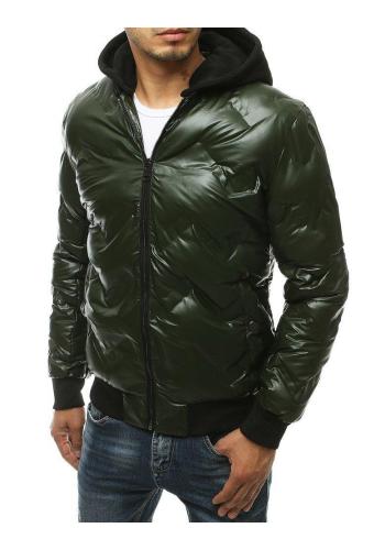 Zelená přechodná bunda s kapucí pro pány