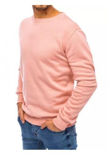 Klasická pánská mikina růžové barvy bez kapuce