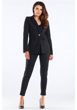 Elegantní dámské kalhoty černé barvy s cigaretovým střihem