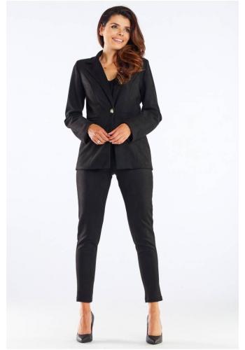 Elegantní dámské kalhoty černé barvy s cigaretovým střihem