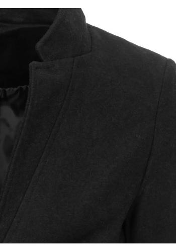 Černý dlouhý jednořadý kabát pro pány