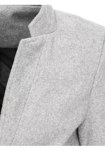 Pánský dlouhý jednořadý kabát v šedé barvě