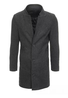 Tmavě šedý dlouhý jednořadý kabát pro pány