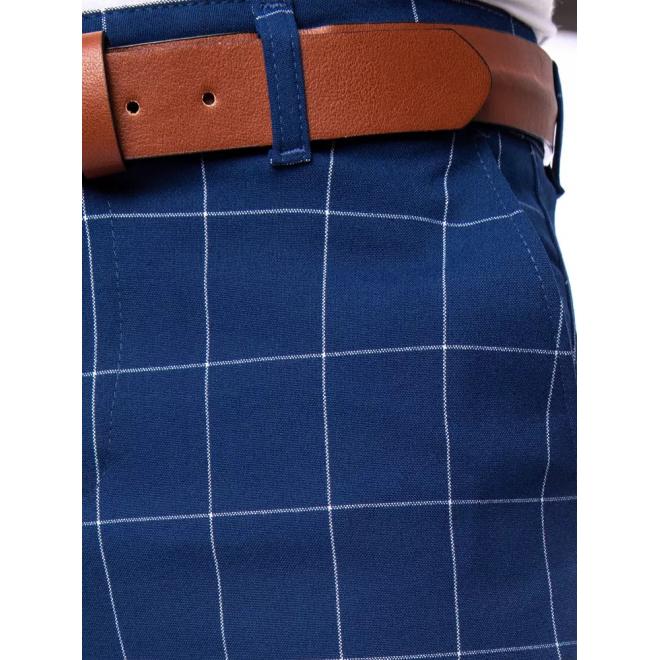 Pánské kostkované kalhoty v modré barvě