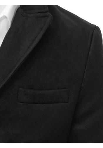 Černý dvouřadý kabát s ozdobnými knoflíky pro pány