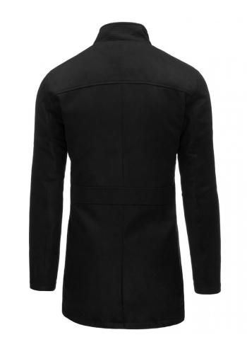 Černý zimní kabát se zapínáním na zip a knoflíky pro pány