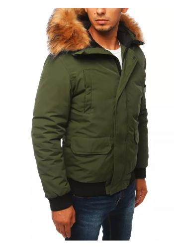 Zelená zimní bunda s kapucí pro pány