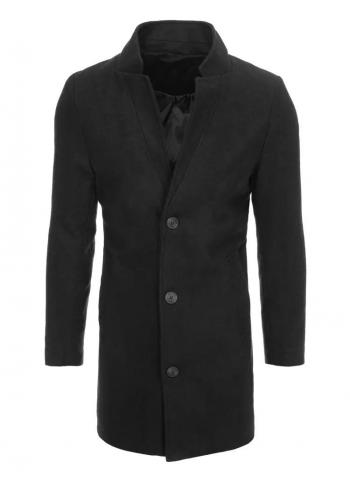 Černý dlouhý jednořadý kabát pro pány