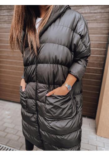 Zimní dámská oversize bunda černé barvy s prošíváním