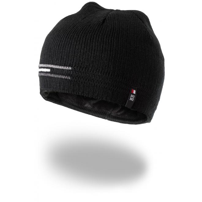 Pánské zimní čepice se vzorem v černé barvě