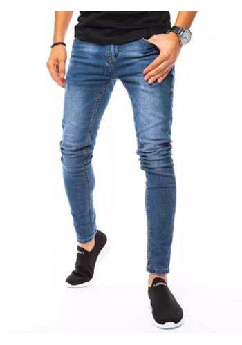 Zúžené pánské džíny světle modré barvy s přetíráním