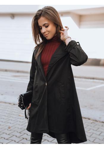 Černý oversize kabát s rozparkem vzadu pro dámy