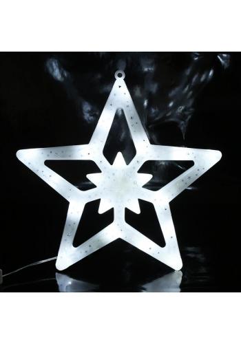 Závěsná hvězda na zeď nebo okno s bílými LED světýlky