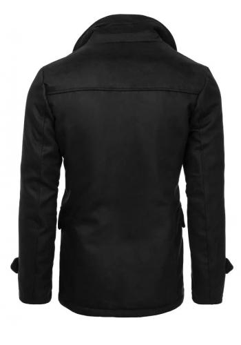 Černý dvouřadý kabát na zimu pro pány
