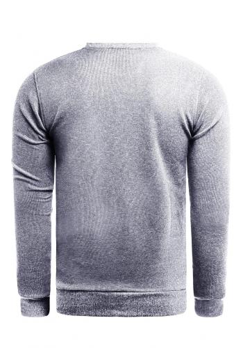 Šedý módní svetr s ozdobnými knoflíčky pro pány