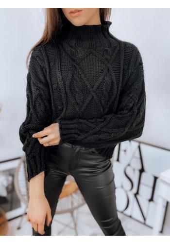 Dámské stylové svetry s rolákem v černé barvě