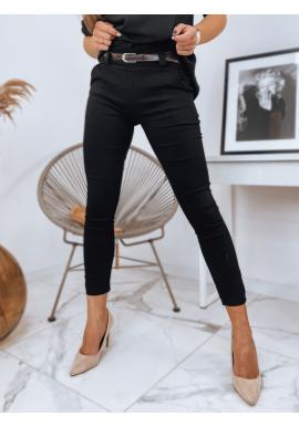 Černé elegantní kalhoty s gumou v pase pro dámy