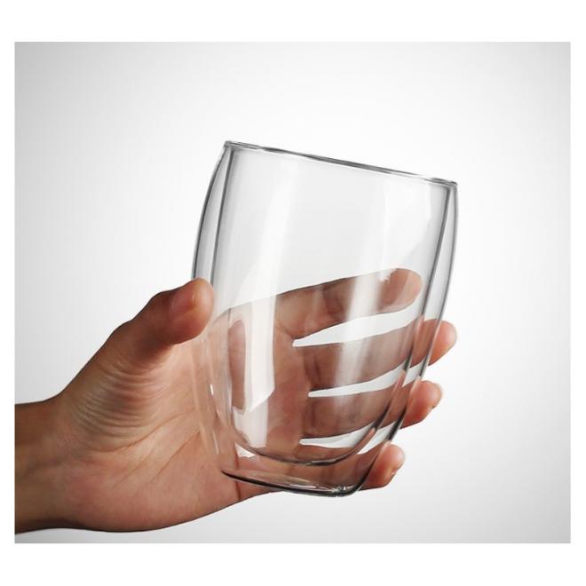 Sada šesti dvoustěnných skleněných sklenic - 350 ml