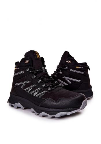 Pánské sportovní boty s protiskluzovou podrážkou v černé barvě