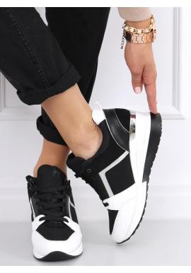 Černo-bílé módní Sneakersy s klínovým podpatkem pro dámy